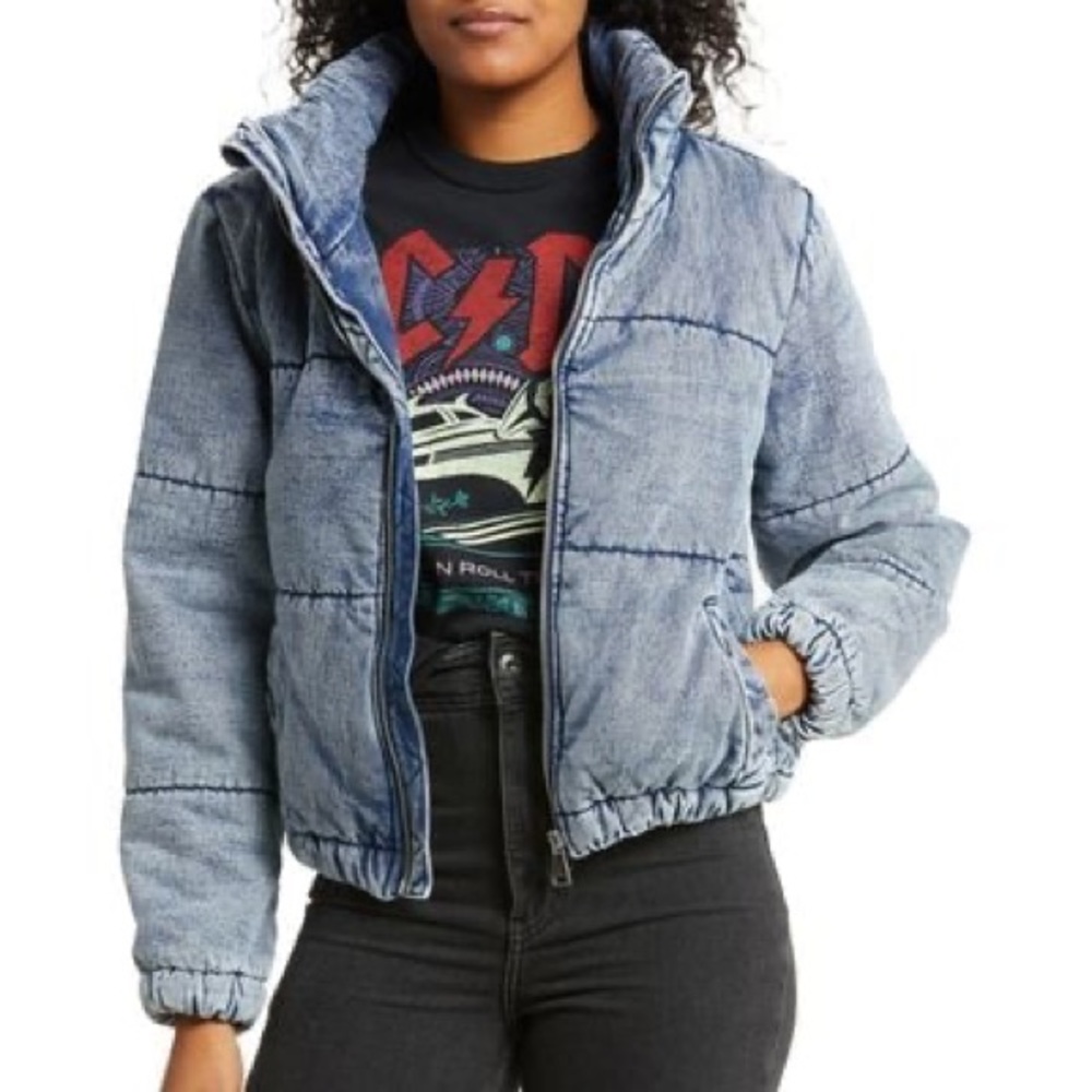 Denim puffer